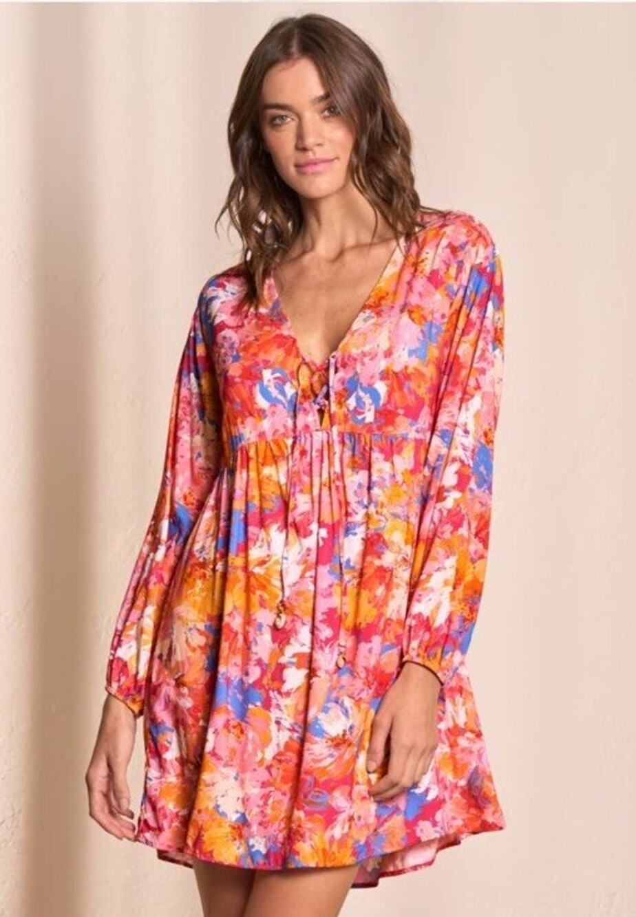 Anthropologie Maaji Size Small Tunic Multicolor Long Sleeve Dress Dori Supernova